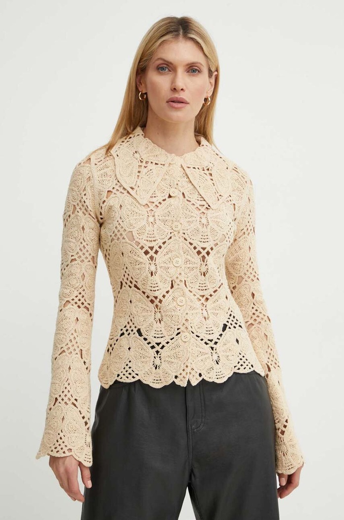 By Malene Birger kardigan bawełniany GWENEVERE. bawełna beżowy Q72363005