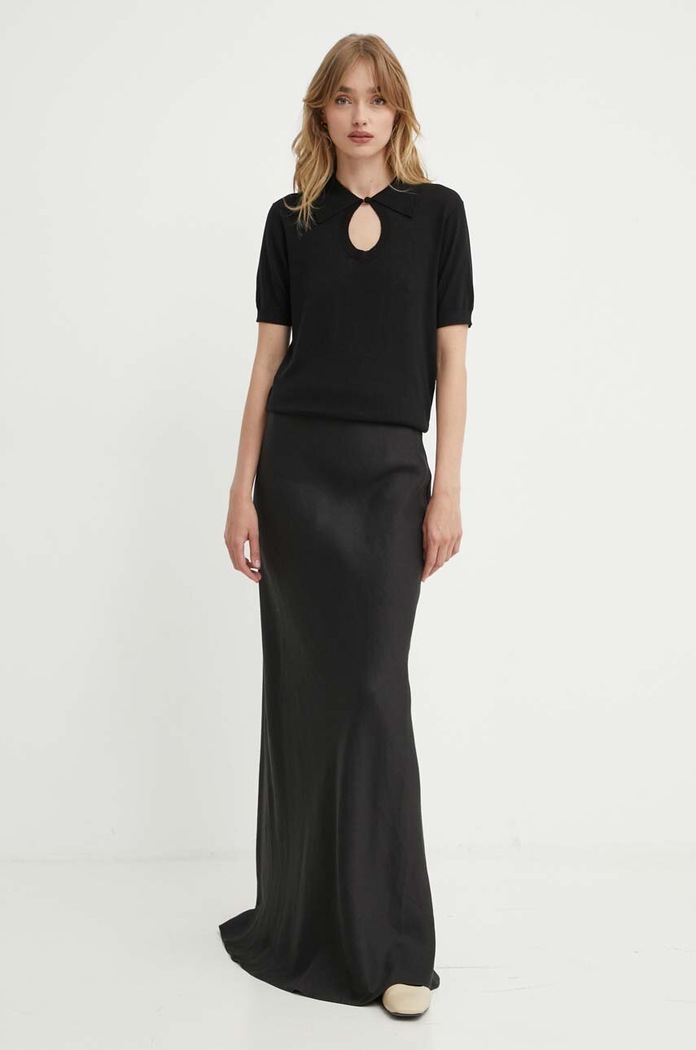 Svetr z vlněné směsi By Malene Birger TALALLIA Q72434001 černá AW24