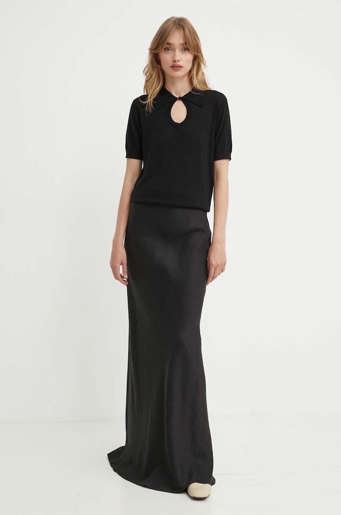 Svetr z vlněné směsi By Malene Birger TALALLIA Q72434001 černá AW24