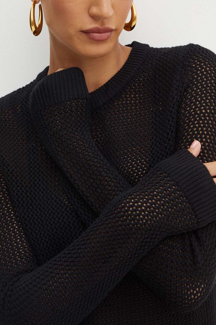 Sweter wełniany MICHAEL Michael Kors czarny MT460YCF2G