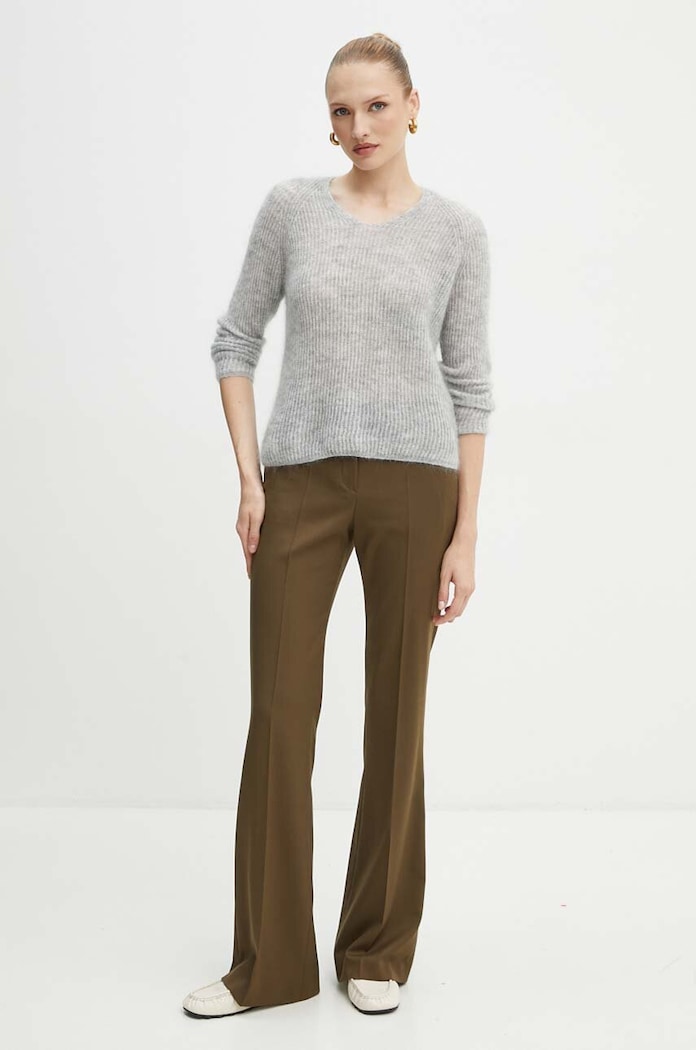 Max Mara Leisure sweter wełniany 2426366118600 szary AW24