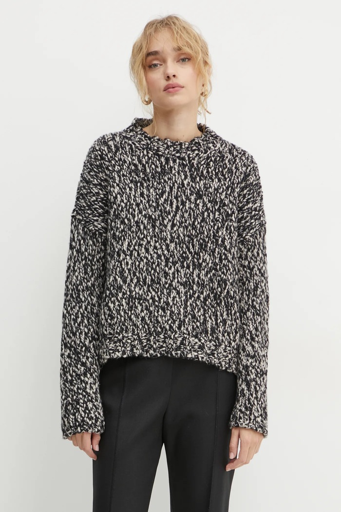 Weekend Max Mara gyapjú pulóver gyapjú fekete 2425366062600