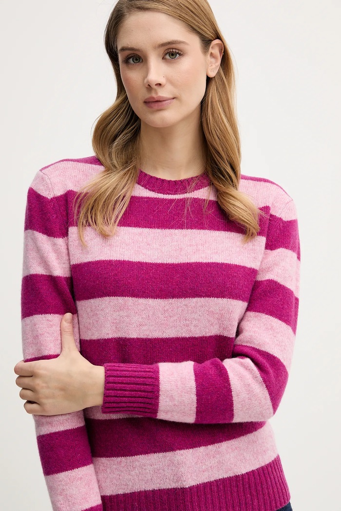 Μάλλινο πουλόβερ United Colors of Benetton ροζ 103ME107E