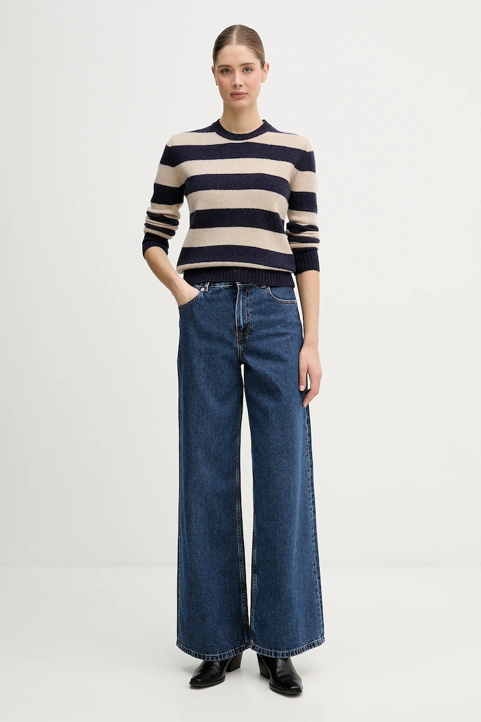 United Colors of Benetton sweter wełniany 103ME107E beżowy AW25