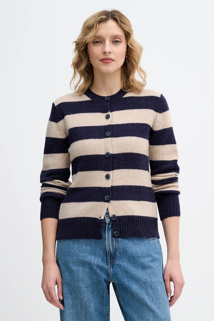 United Colors of Benetton kardigan wełniany beżowy 103ME5014