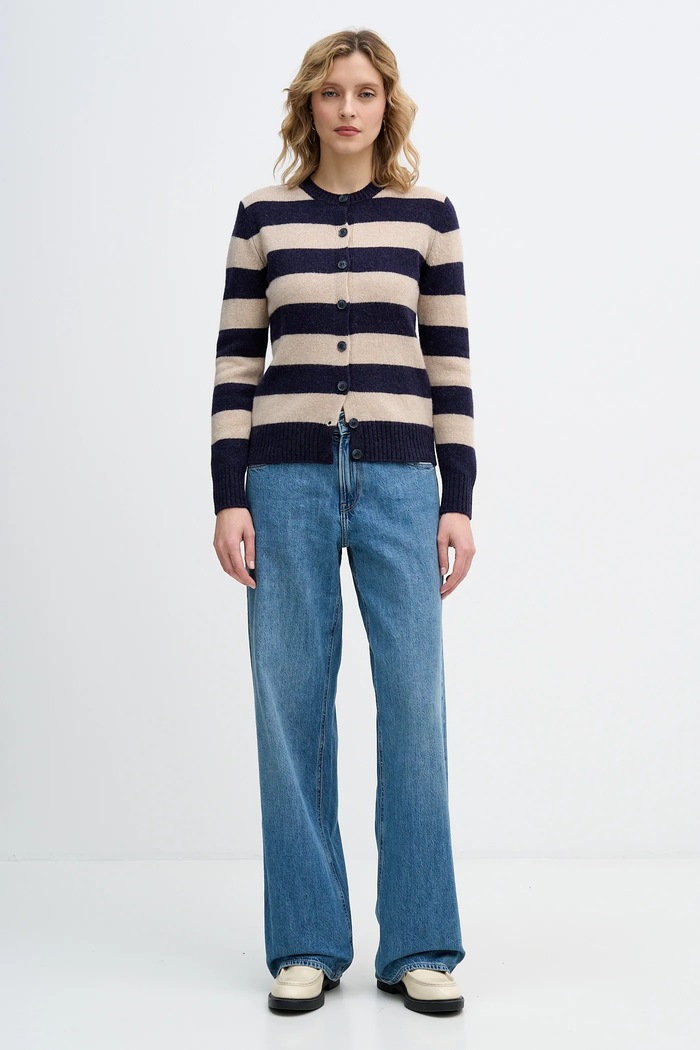 United Colors of Benetton kardigan wełniany 103ME5014 beżowy AW25