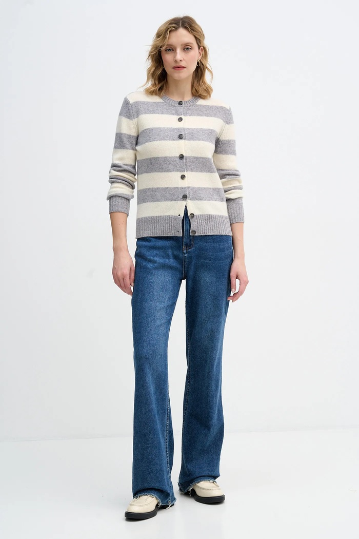 Vlněný kardigan United Colors of Benetton 103ME5014 šedá AW25