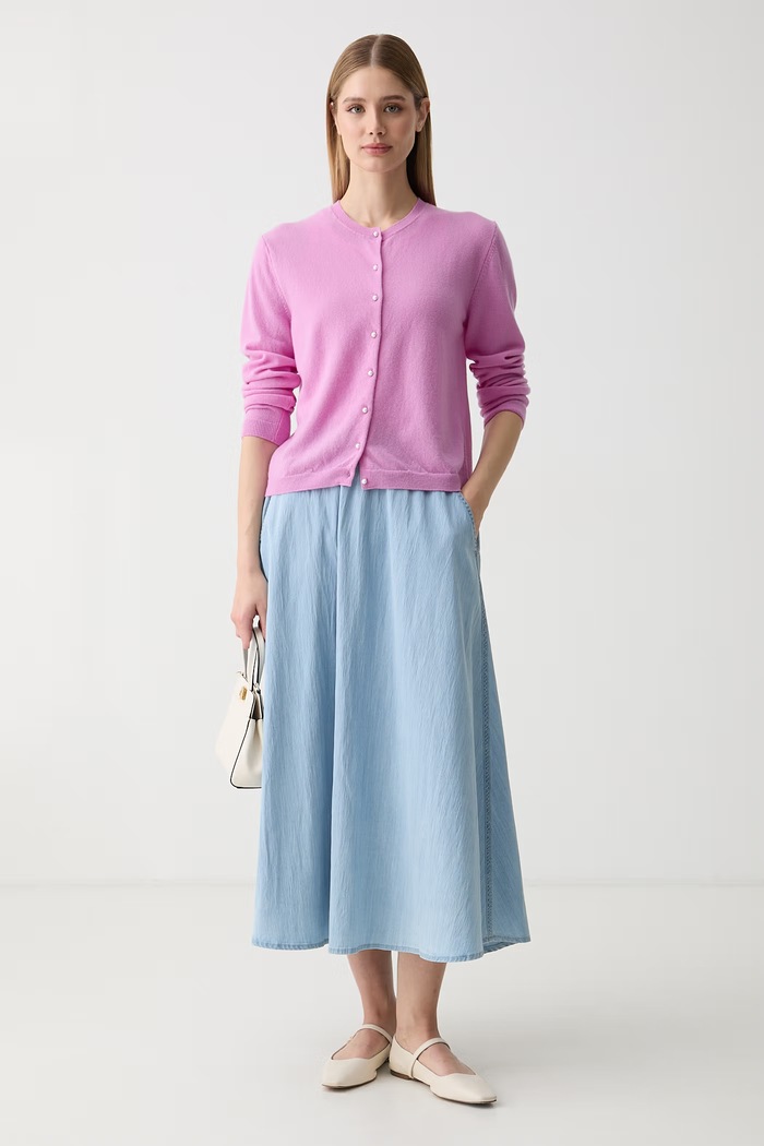 United Colors of Benetton kardigan dámský vlněný 1002D501U fialová AW25