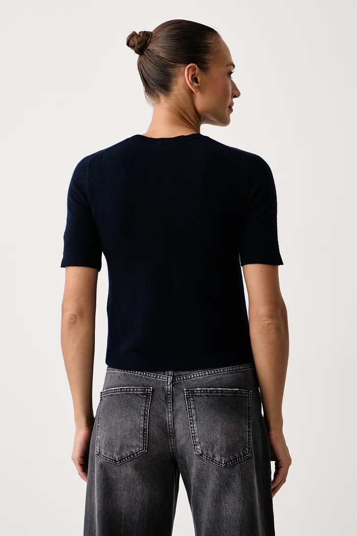 Abbigliamento United Colors of Benetton Maglione a maniche corte da donna in lana 1002D10D2 blu navy