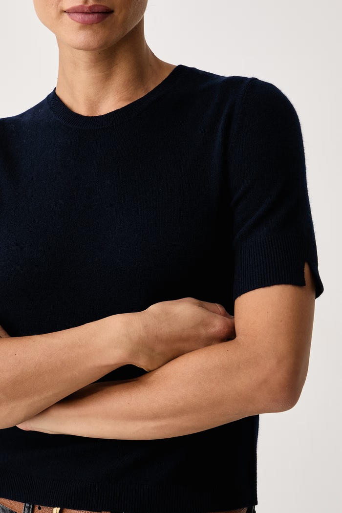 Maglione a maniche corte da donna in lana United Colors of Benetton 1002D10D2 blu navy