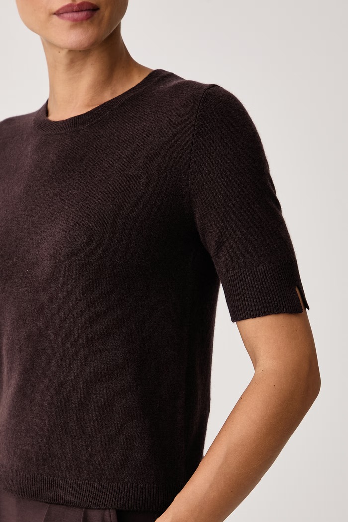 Maglione a maniche corte da donna in lana United Colors of Benetton 1002D10D2 marrone