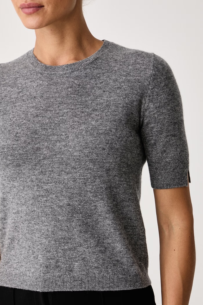 Maglione a maniche corte da donna in lana United Colors of Benetton 1002D10D2 grigio