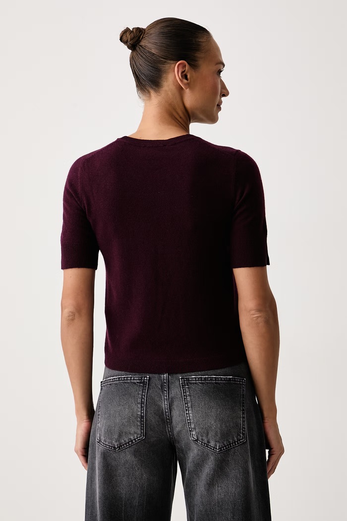 Abbigliamento United Colors of Benetton Maglione a maniche corte da donna in lana 1002D10D2 granata