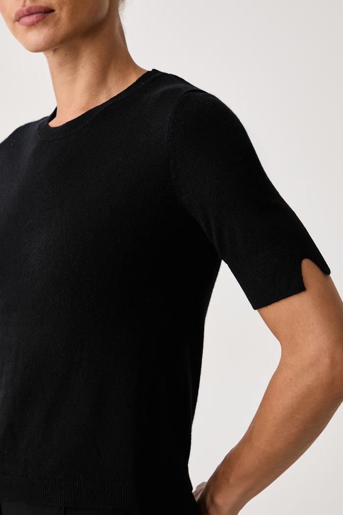 Maglione a maniche corte da donna in lana United Colors of Benetton 1002D10D2 nero