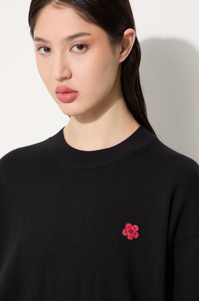 Vlněný svetr Kenzo Rws Boke Crest Jumper FE62PU4893LB.99J černá