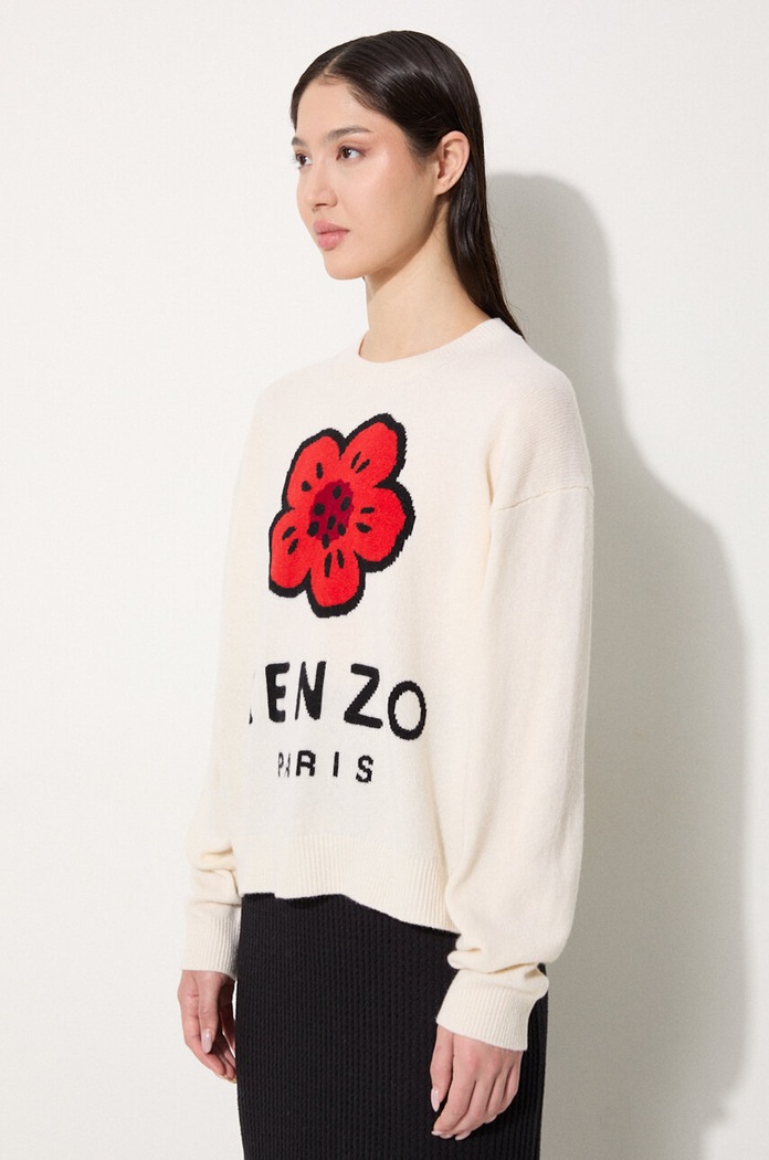 Kenzo woolen jumper Rws Boke Placed Jumper beige FE62PU4903LD.02