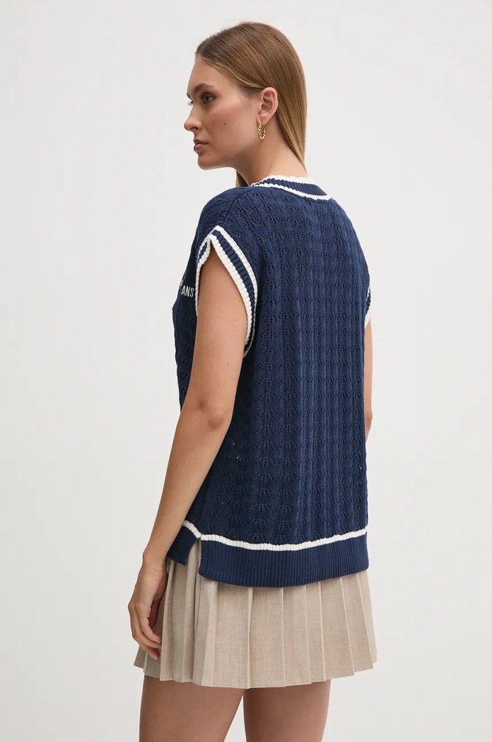 Odzież Pepe Jeans kamizelka bawełniana IVA VEST PL702167 granatowy