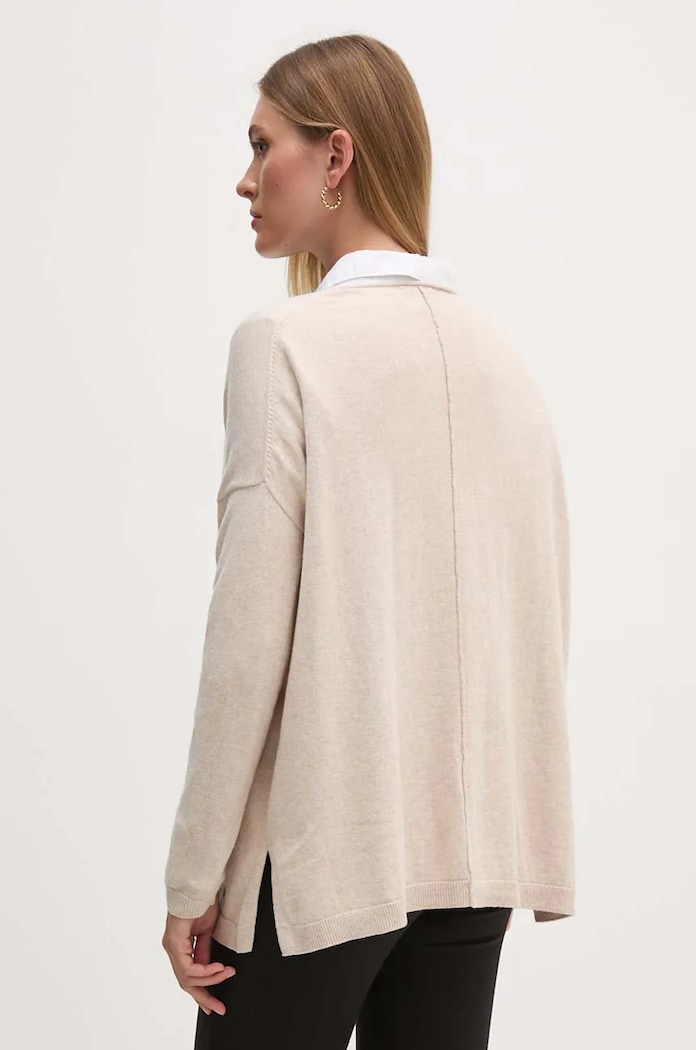 Odzież Pepe Jeans sweter z domieszką wełny ISELA V-NECK PL702220 beżowy