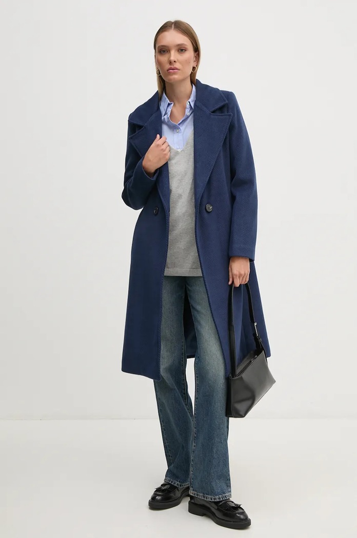 Svetr z vlněné směsi Pepe Jeans ISELA V-NECK PL702220 šedá AW24