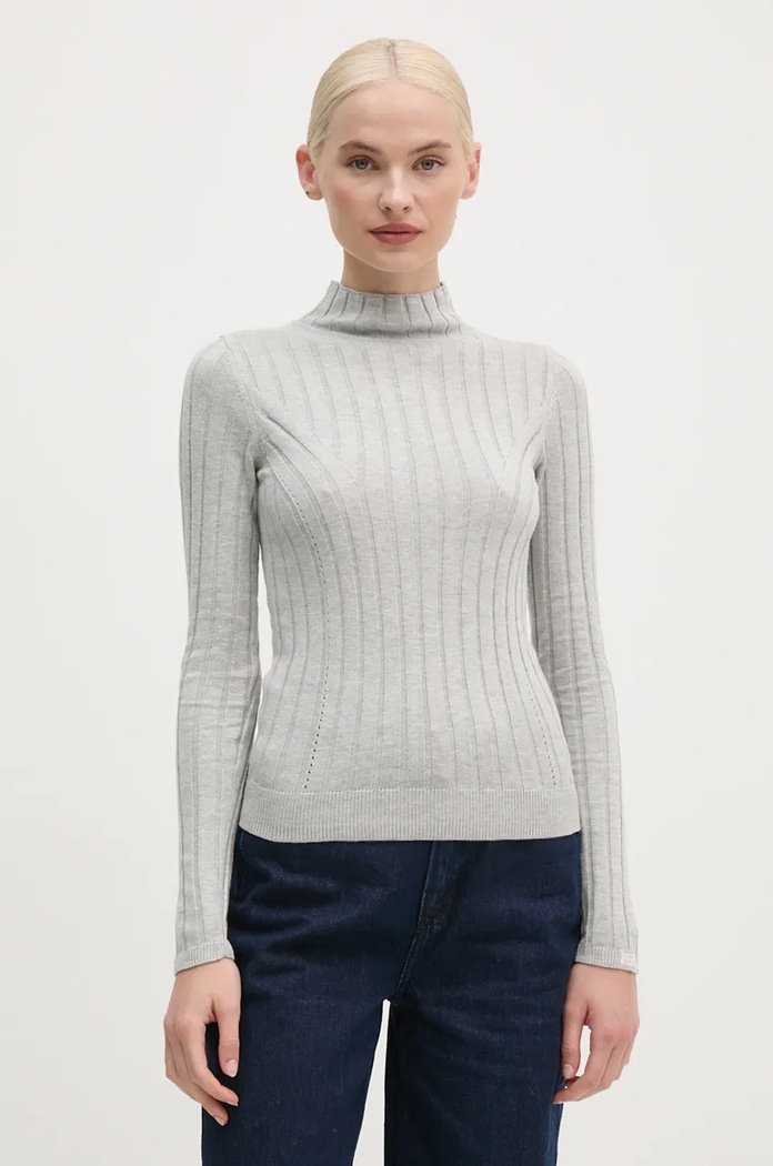 Svetr Pepe Jeans IZABEL TURTLENECK V výstřih šedá PL702224