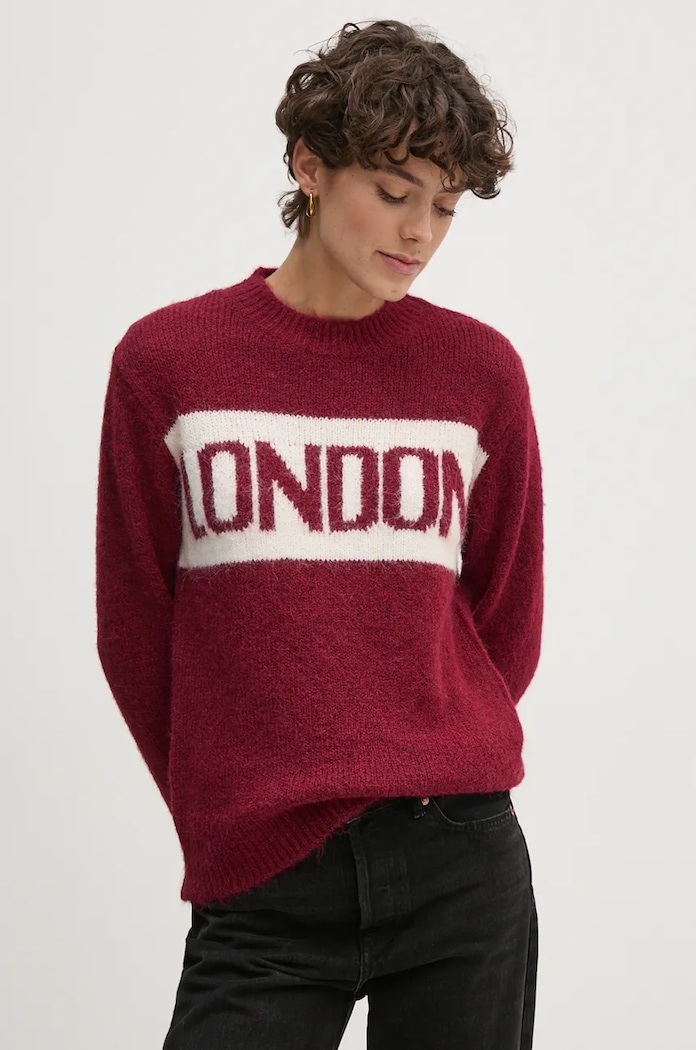 Пуловер с вълна Pepe Jeans HILDA с вълна бордо PL702227