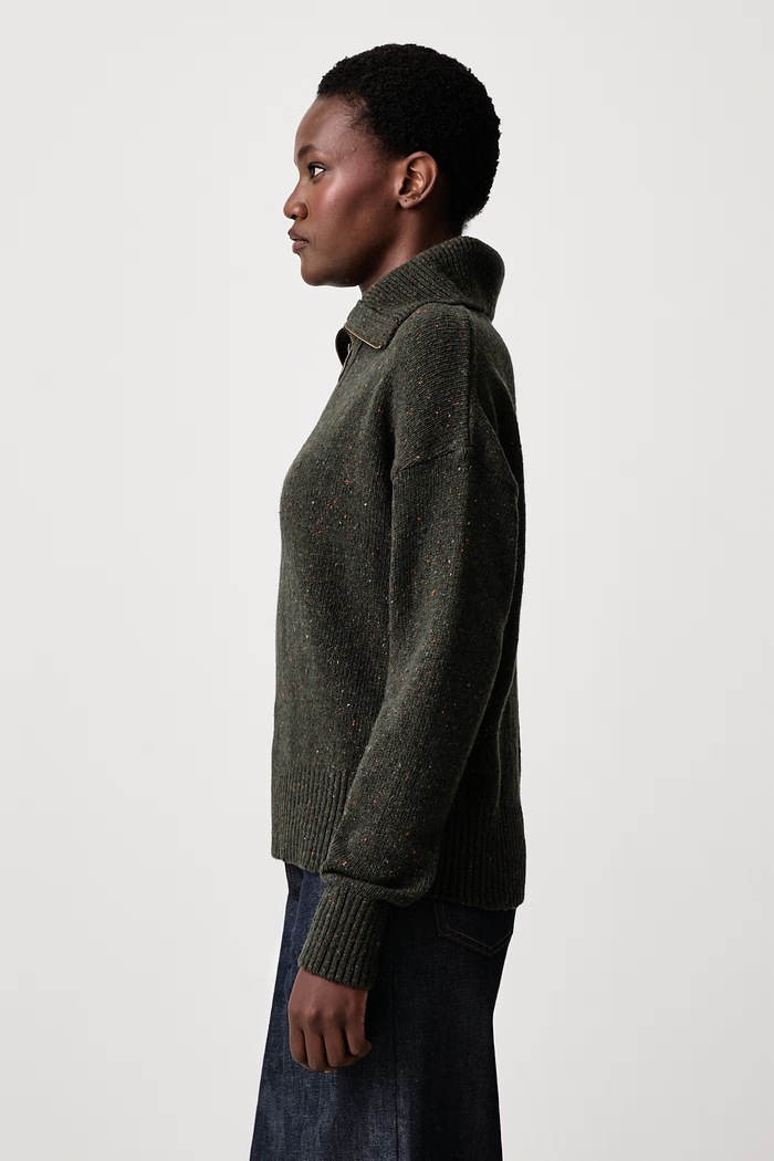 Sweter damski z wełną Barbour LKN1579 zielony