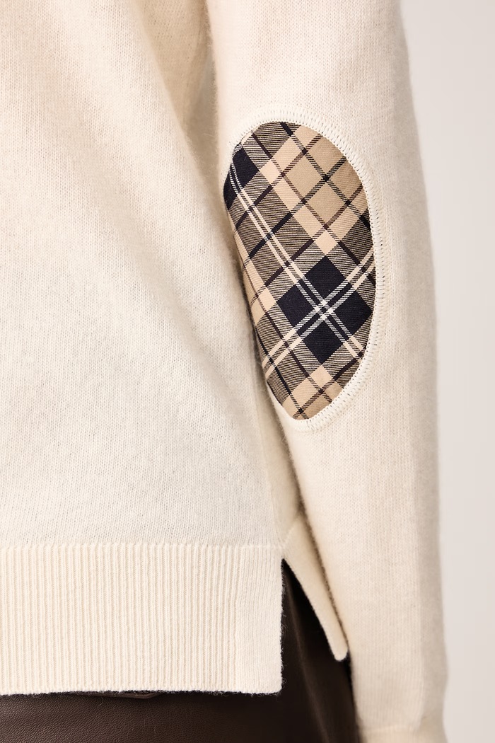 Golf damski z wełną Pendle Roll Barbour beżowy LKN1077