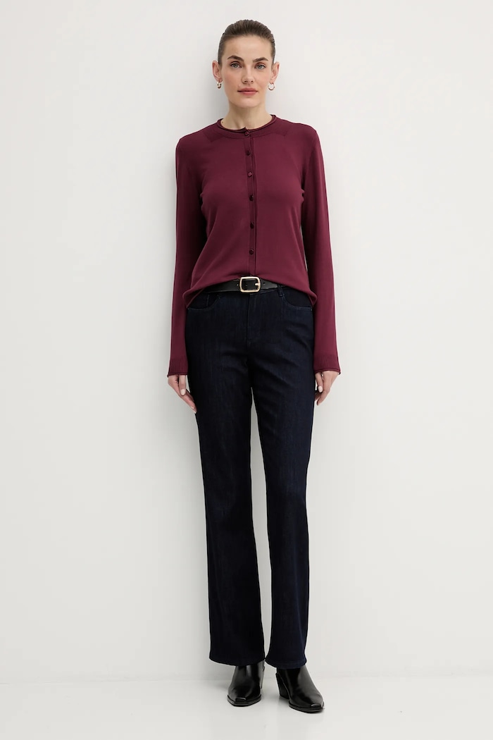 Sisley cardigan 17Q3M5203 burgundia AW25