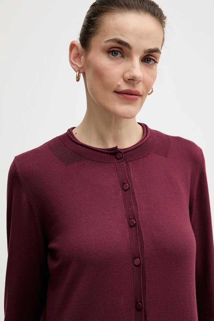 Sisley cardigan burgundia 17Q3M5203