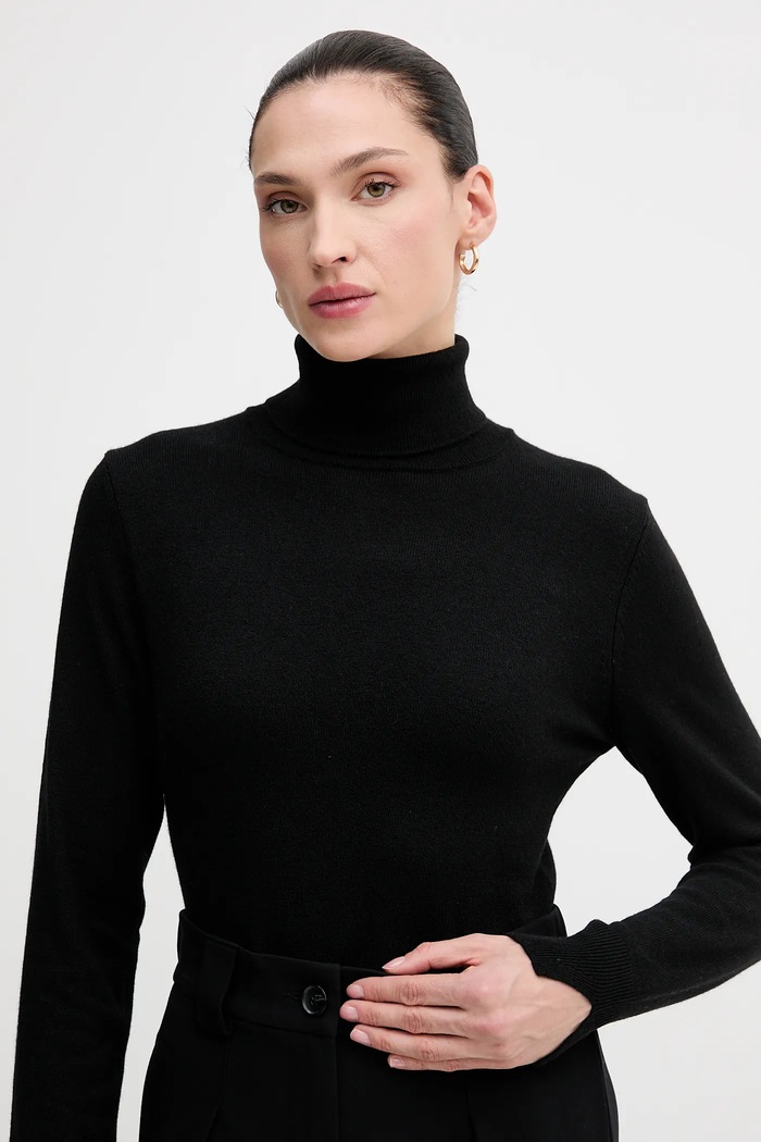 Sisley pulover din amestec de lână negru 102HM2174