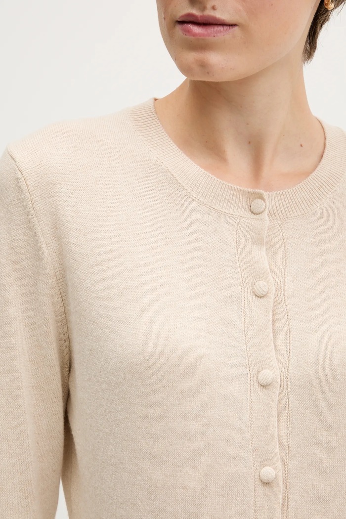 Sisley kardigan z domieszką wełny 102HM5237 beżowy