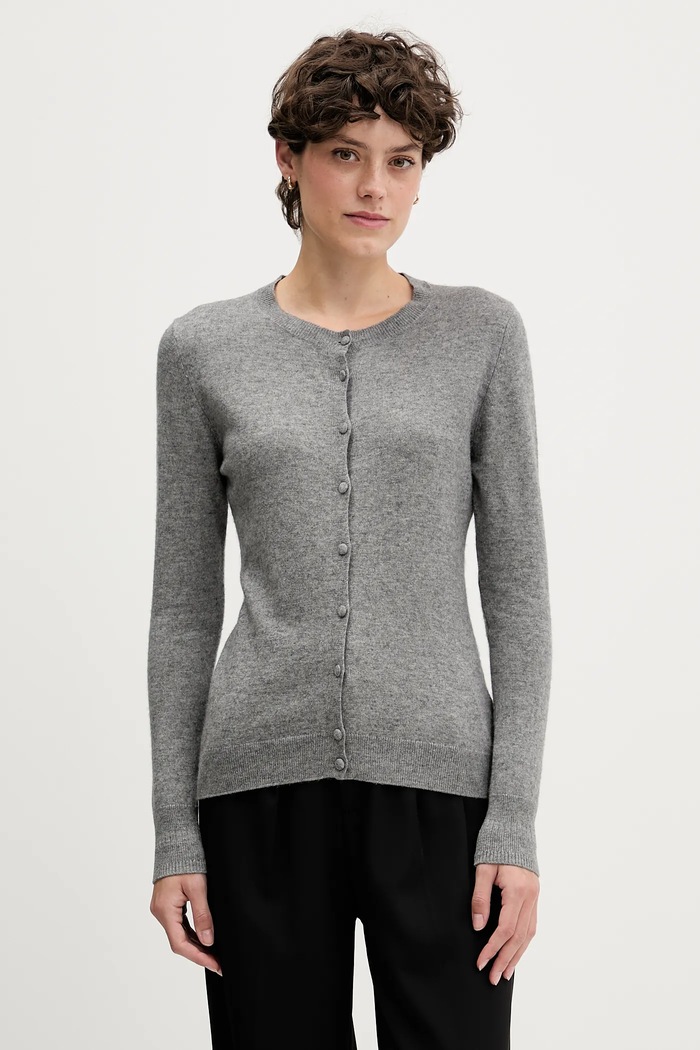 Sisley kardigan z domieszką wełny szary 102HM5237