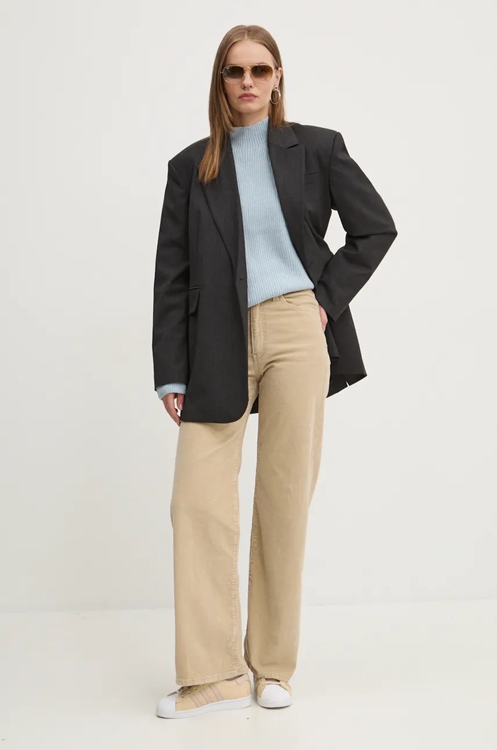 Abercrombie & Fitch sweter z domieszką wełny KI150.4260.200 niebieski AW24