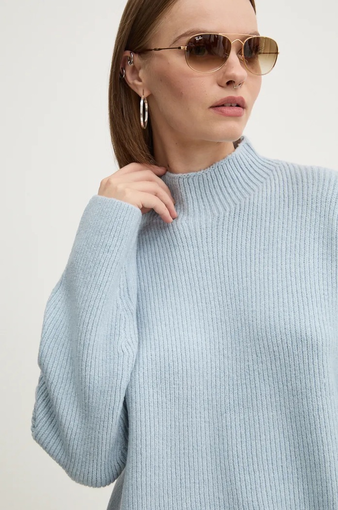 Abercrombie & Fitch sweter z domieszką wełny niebieski KI150.4260.200
