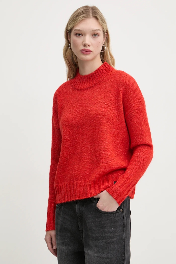 Pulover s dodatkom vune Superdry s dodatkom vune narančasta W6110551A.1KC
