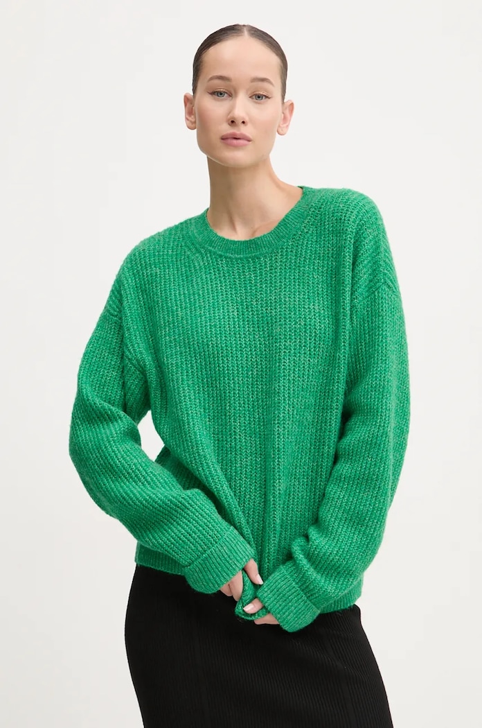 Superdry sweter z domieszką wełny okrągły zielony W6110579A.B7O
