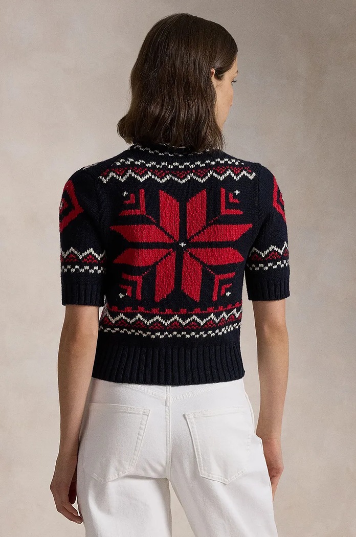 Μάλλινο πουλόβερ Polo Ralph Lauren 211947919 σκούρο μπλε AW24