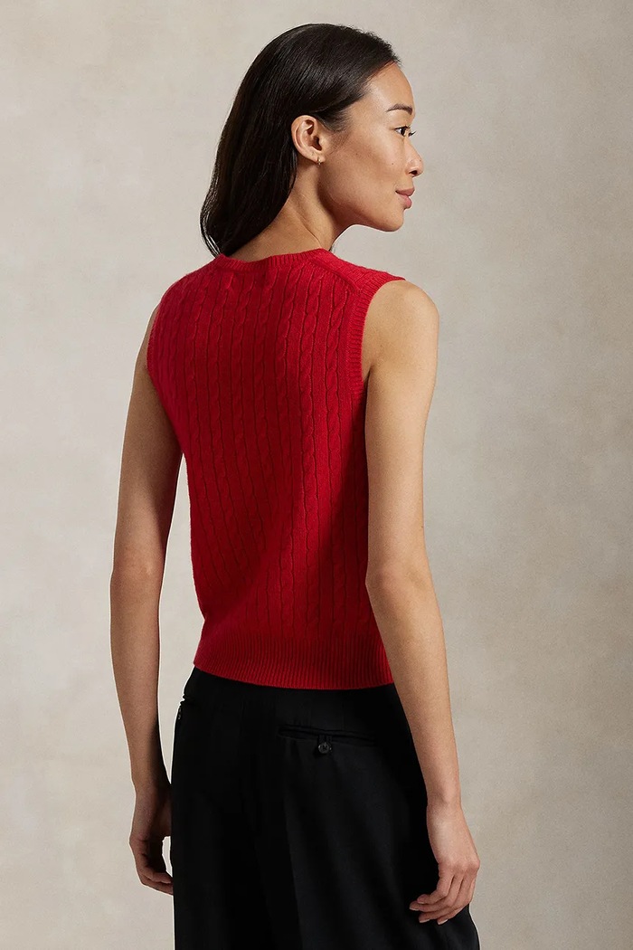 Vuneni prsluk Polo Ralph Lauren 211961278 crvena AW24