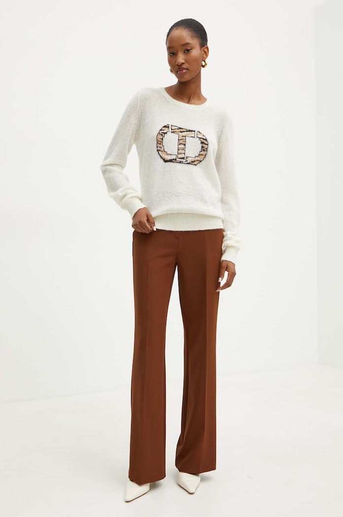 Vlněný svetr Twinset 242TP3750 béžová AW24