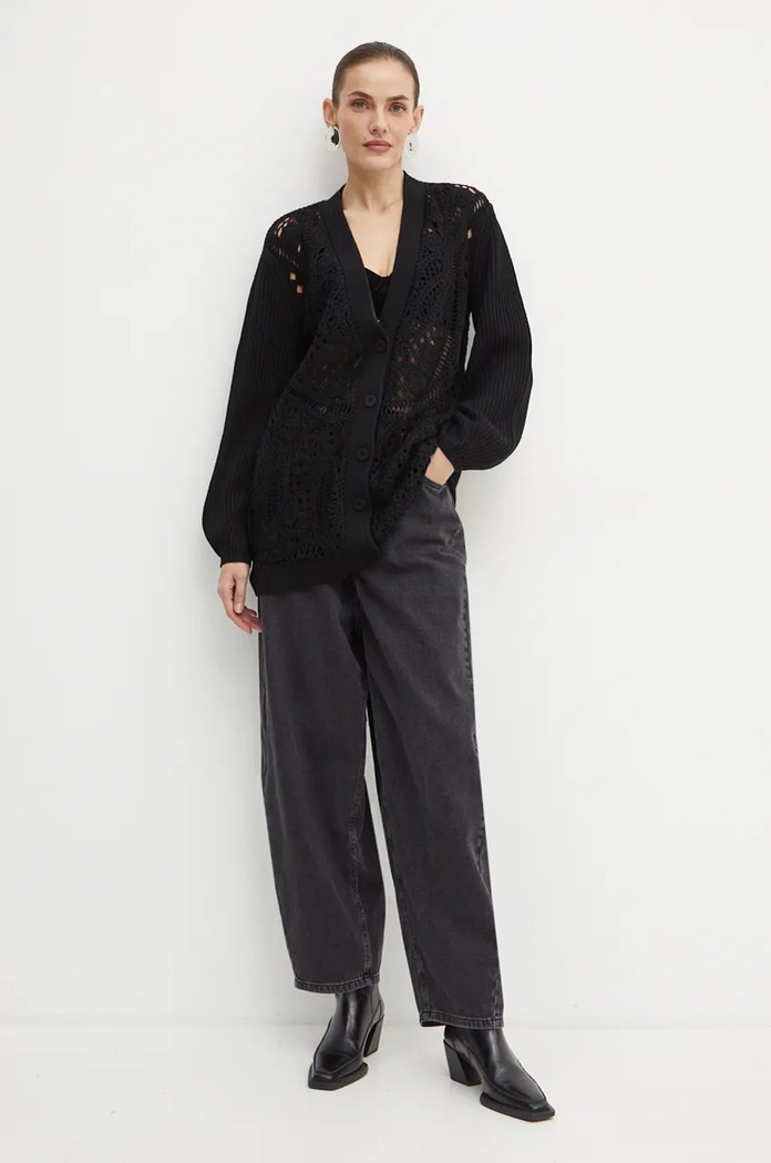 Vuneni kardigan Twinset 242TP3475 crna AW24