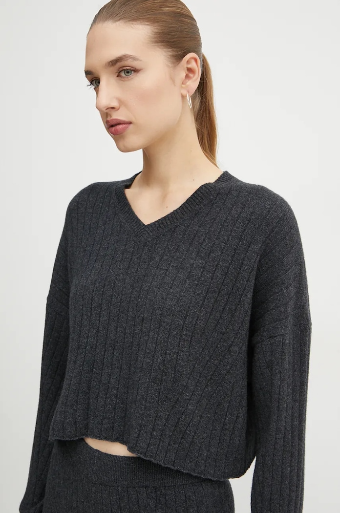 Twinset pulover de lana gri 242TT3360