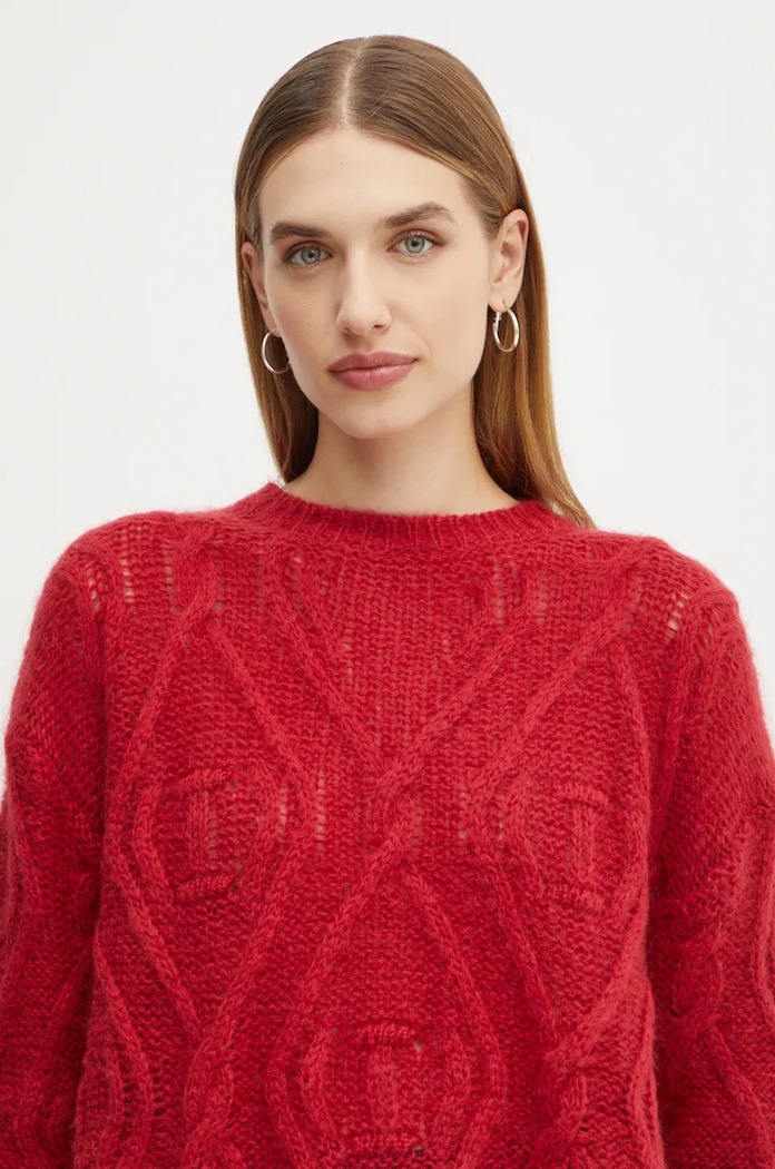 Twinset pulover de lana rosu 242TT3313