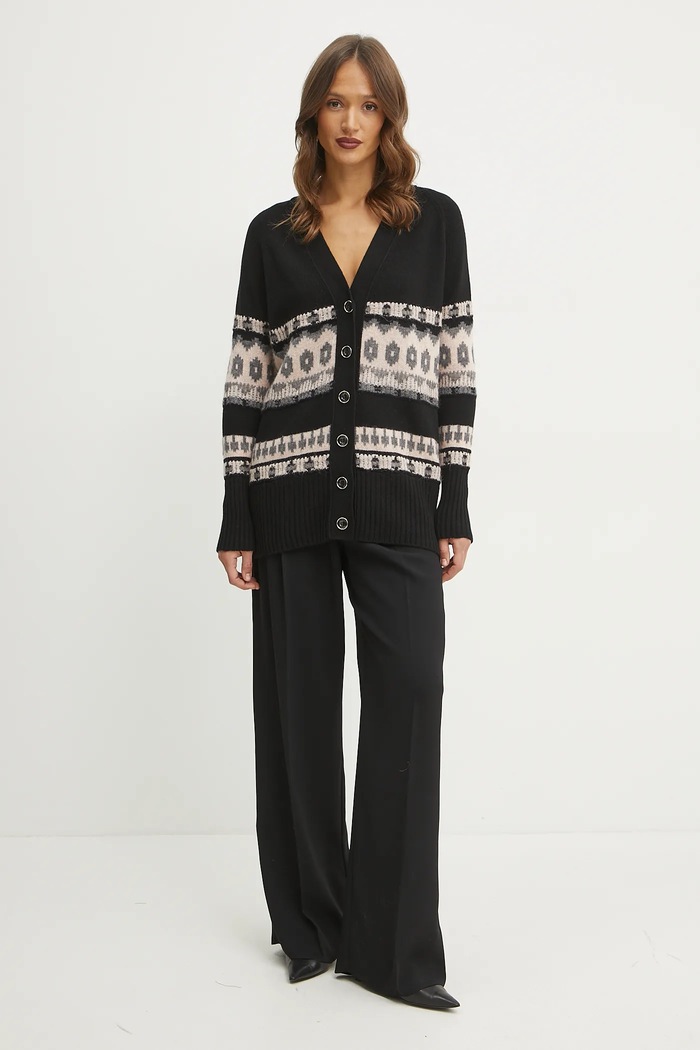 Marella kardigan wełniany 2423346102200 czarny AW24