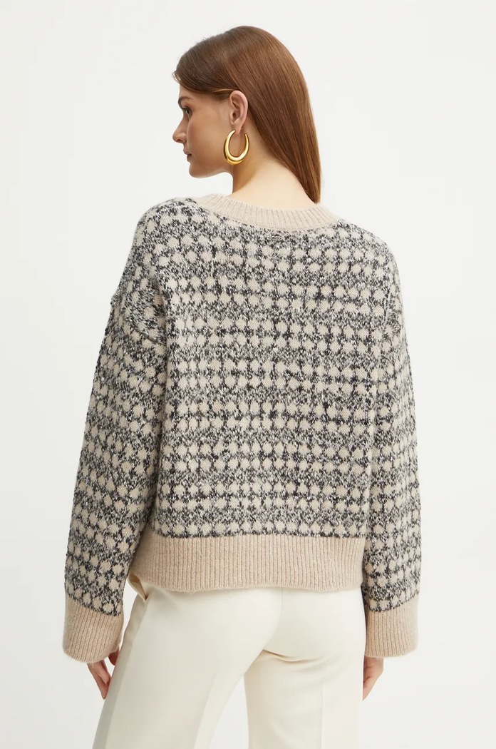 Odzież BOSS sweter z domieszką wełny 50523729 beżowy