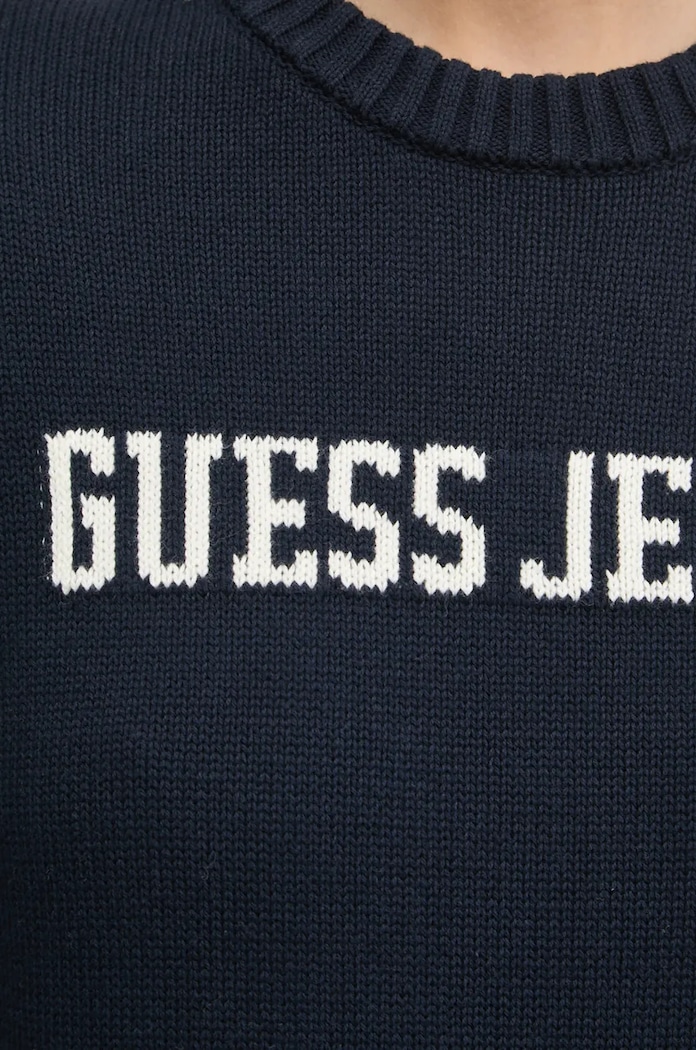 Памучен пуловер Guess Jeans W4BR10.Z3HM1 тъмносин