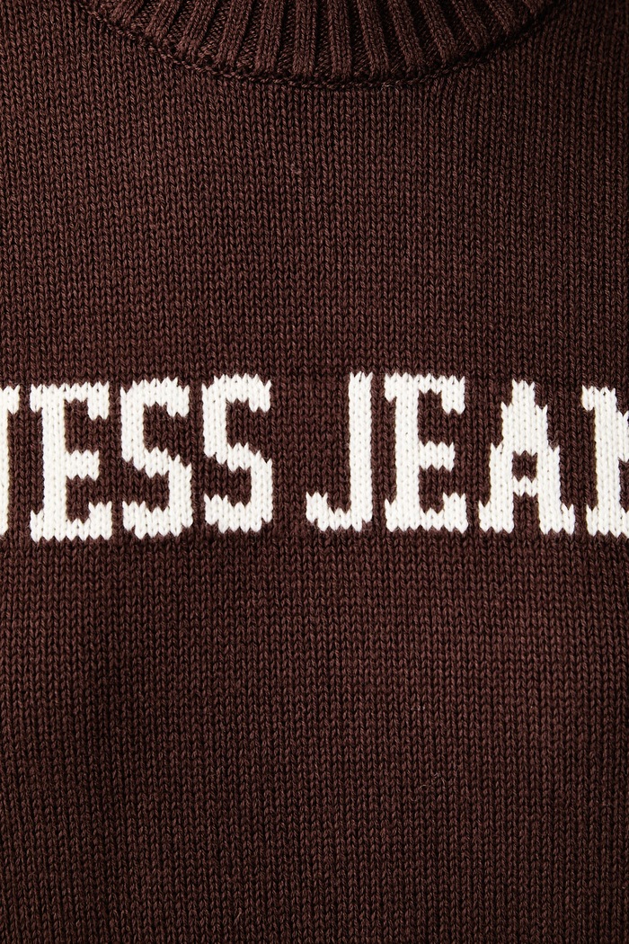 Sweter damski bawełniany Guess Jeans brązowy W4BR10.Z3HM1