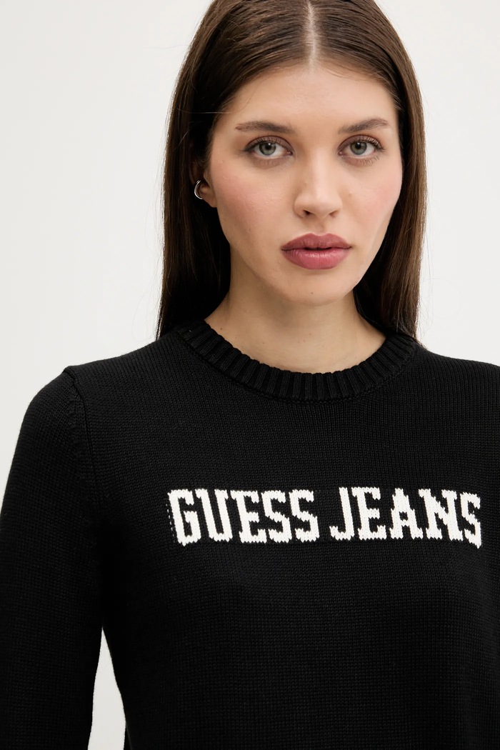 Bavlnený sveter Guess Jeans čierna W4BR10.Z3HM1