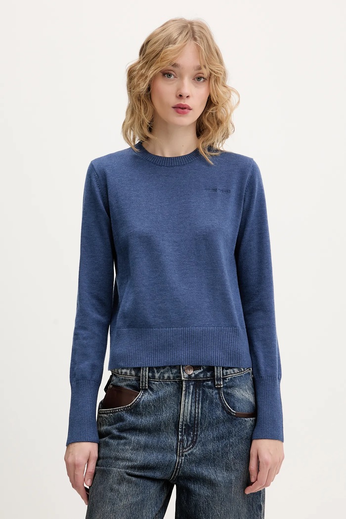 Guess Jeans gyapjúkeverék pulóver kék W4BR83.Z3HO2