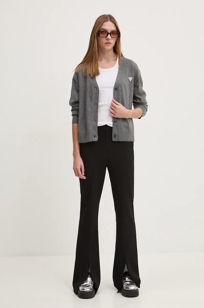 Guess Jeans kardigan z domieszką wełny W4BR16.Z3HO2 szary SS26
