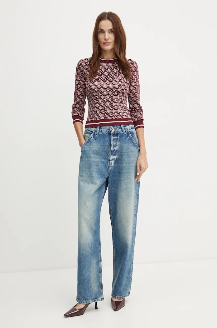 Svetr Guess LISE W4BR21.Z37K0 burgundské SS25